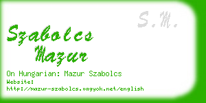 szabolcs mazur business card